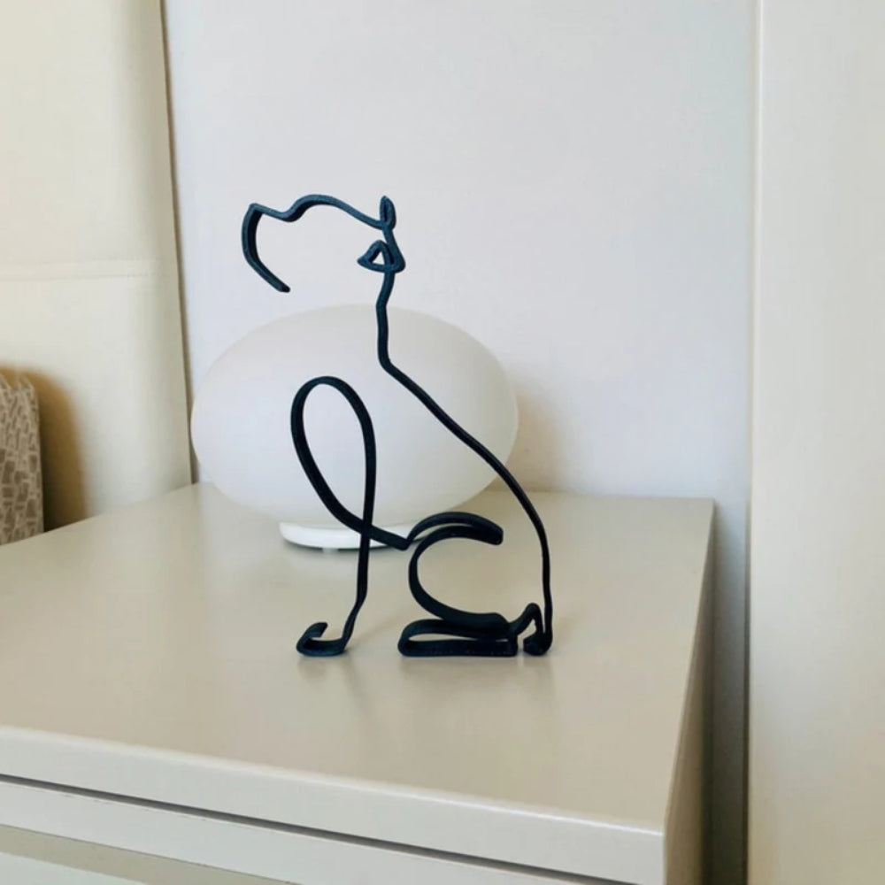 Künstlerische Hunde- und Katzenskulpturen - Dekofiguren für Heim und Büro