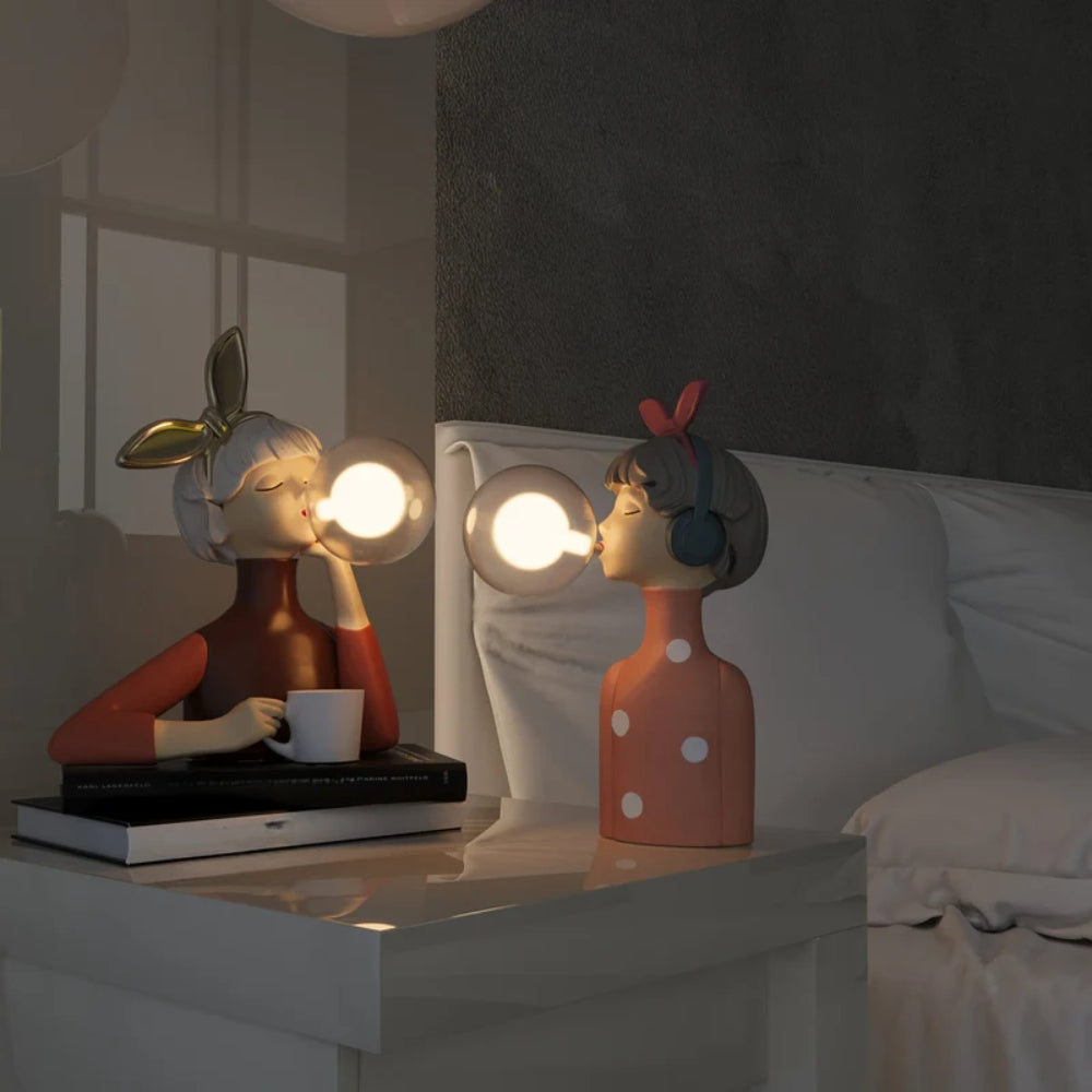 Kunsthandwerker Schwester Mini-Figuren-Tischlampe – Dekorative Schreibtischbeleuchtung