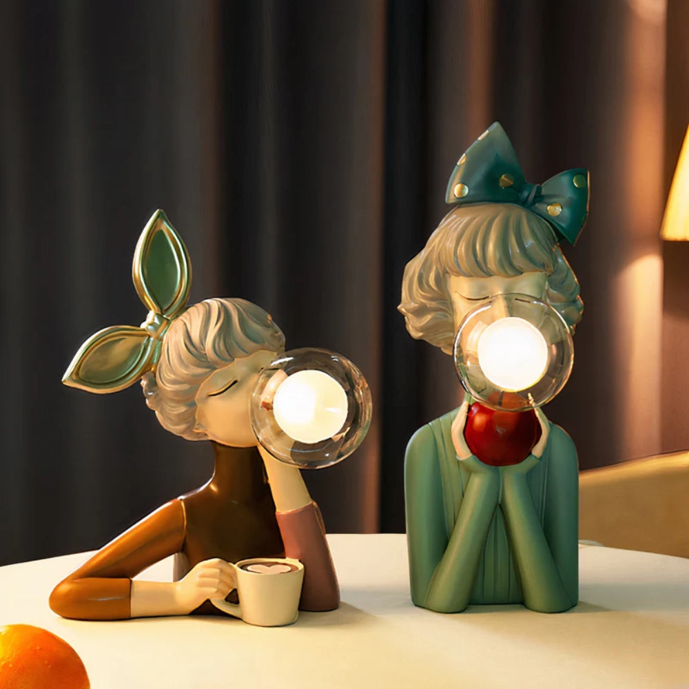 Kunsthandwerker Schwester Mini-Figuren-Tischlampe – Dekorative Schreibtischbeleuchtung