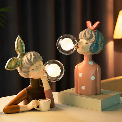 Kunsthandwerker Schwester Mini-Figuren-Tischlampe – Dekorative Schreibtischbeleuchtung