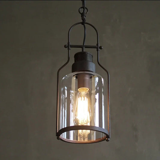 Laternen-Pendelleuchte - Vintage-Metallkäfig-Design