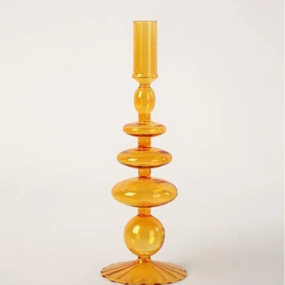 Lebendige Farbe Glas Kerzenhalter - Vintage-inspiriert