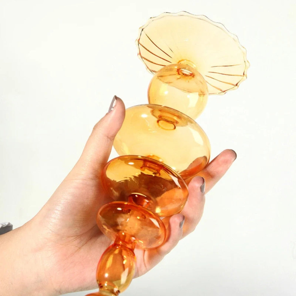Lebendige Farbe Glas Kerzenhalter - Vintage-inspiriert