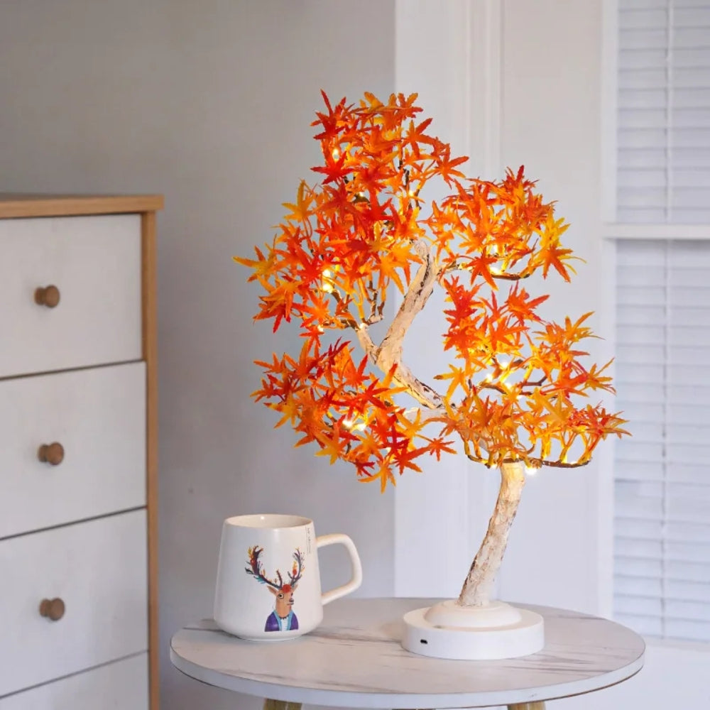 LED-Ahornbaumlampe – Bonsai-Leuchte Mit Warmem Herbstflair