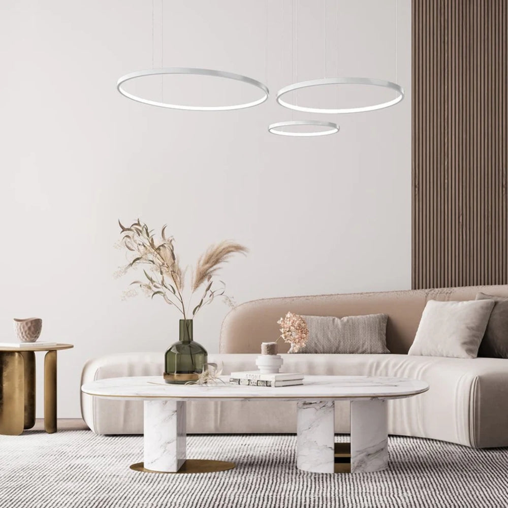 LED-Pendelleuchte – Drei Ringe & Dimmbares Licht