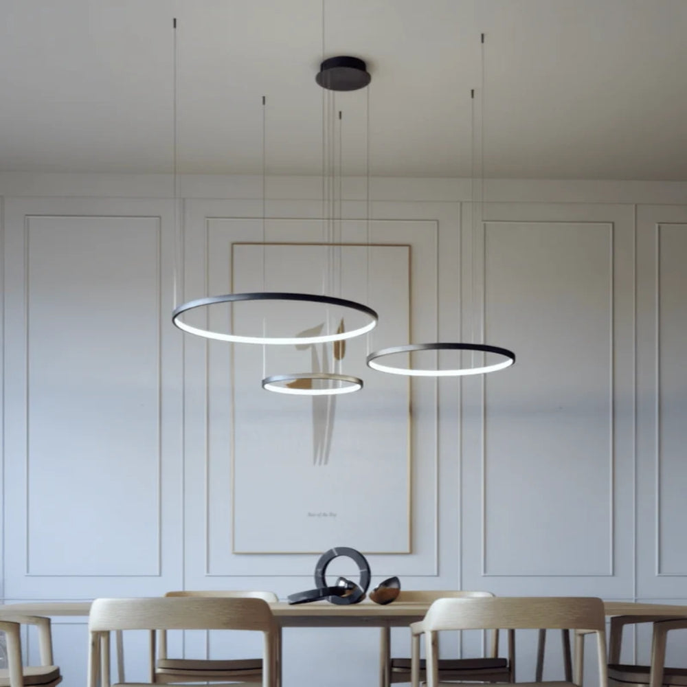 LED-Pendelleuchte – Drei Ringe & Dimmbares Licht