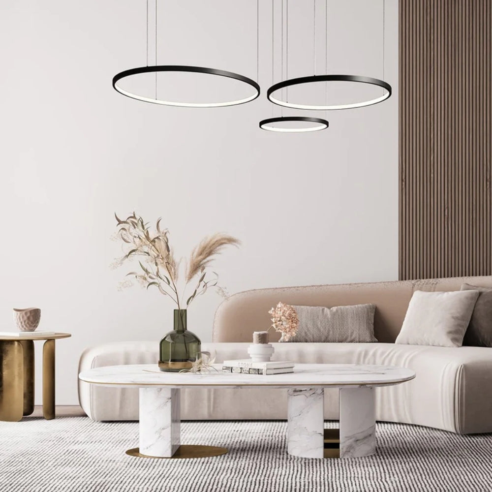 LED-Pendelleuchte – Drei Ringe & Dimmbares Licht