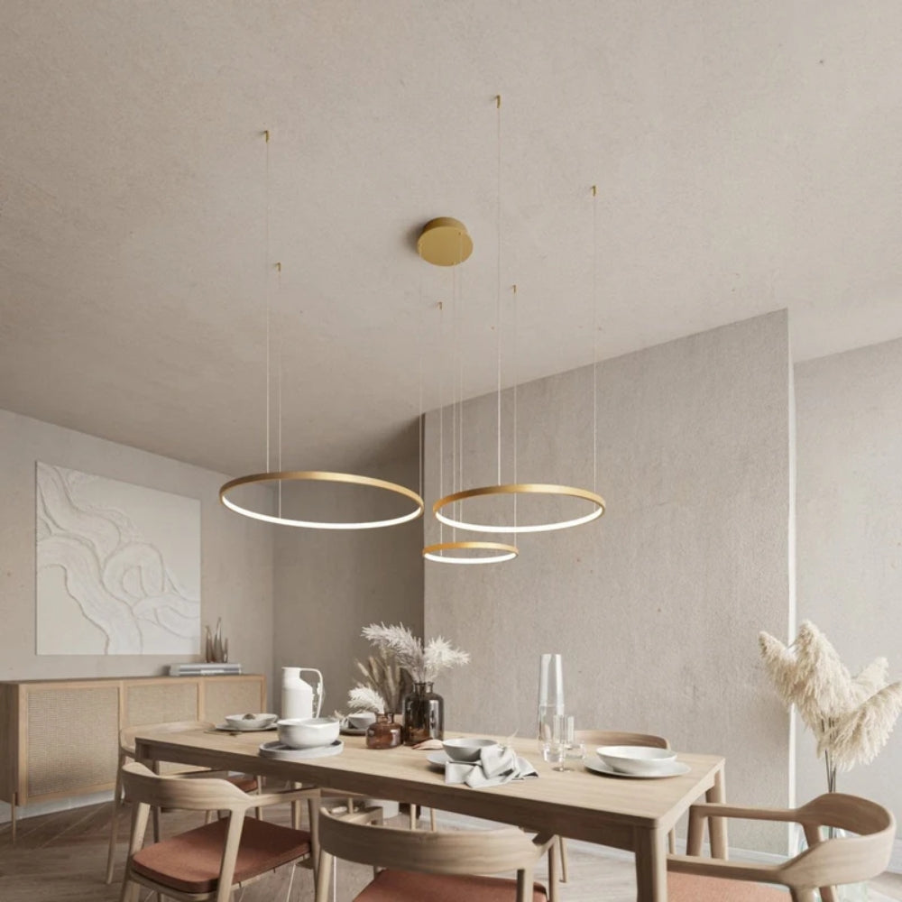 LED-Pendelleuchte – Drei Ringe & Dimmbares Licht