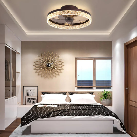 LED-Deckenleuchte mit Ventilator – Dekorativer Kreisrahmen