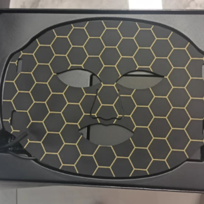 LED Rotlichtlampe Schwarz Maske – Verstellbare 7-Farbige Lichtpflege für das Gesicht