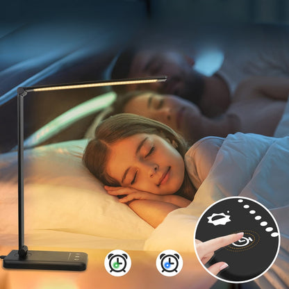 LED-Schreibtischlampe mit USB-Anschluss - 5 Lichtmodi & Berührungssteuerung