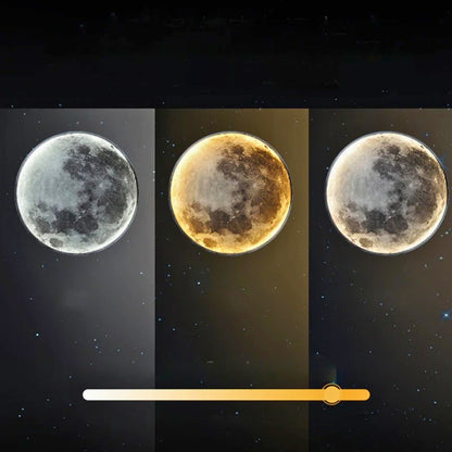 LED Wandlampe – 3D Mondoberfläche & Anpassbare Lichtfarbe