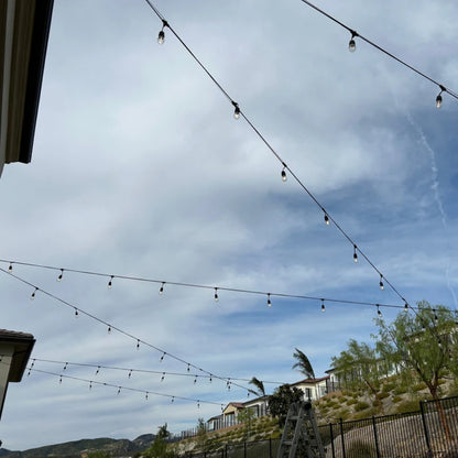 Lichterkette für draußen - wetterfeste Bistro-Beleuchtung mit weichem, warmem Licht