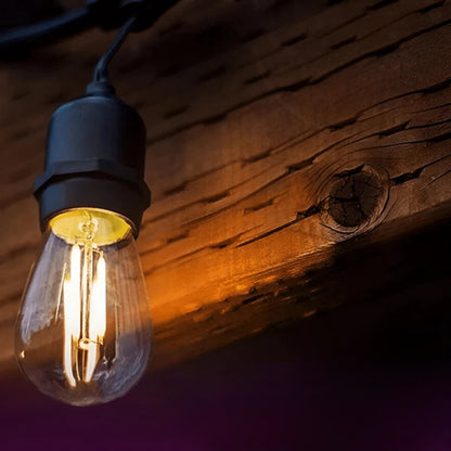 Lichterkette für draußen - wetterfeste Bistro-Beleuchtung mit weichem, warmem Licht