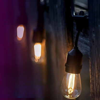 Lichterkette für draußen - wetterfeste Bistro-Beleuchtung mit weichem, warmem Licht
