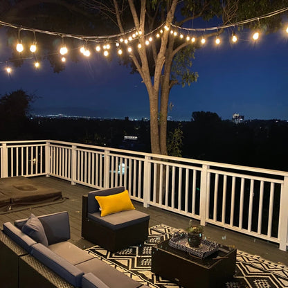 Lichterkette für draußen - wetterfeste Bistro-Beleuchtung mit weichem, warmem Licht