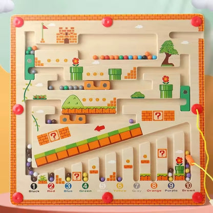 Magnetisches Labyrinthspielzeug - Farb- und Zahlenzuordnungsspiel für Kinder