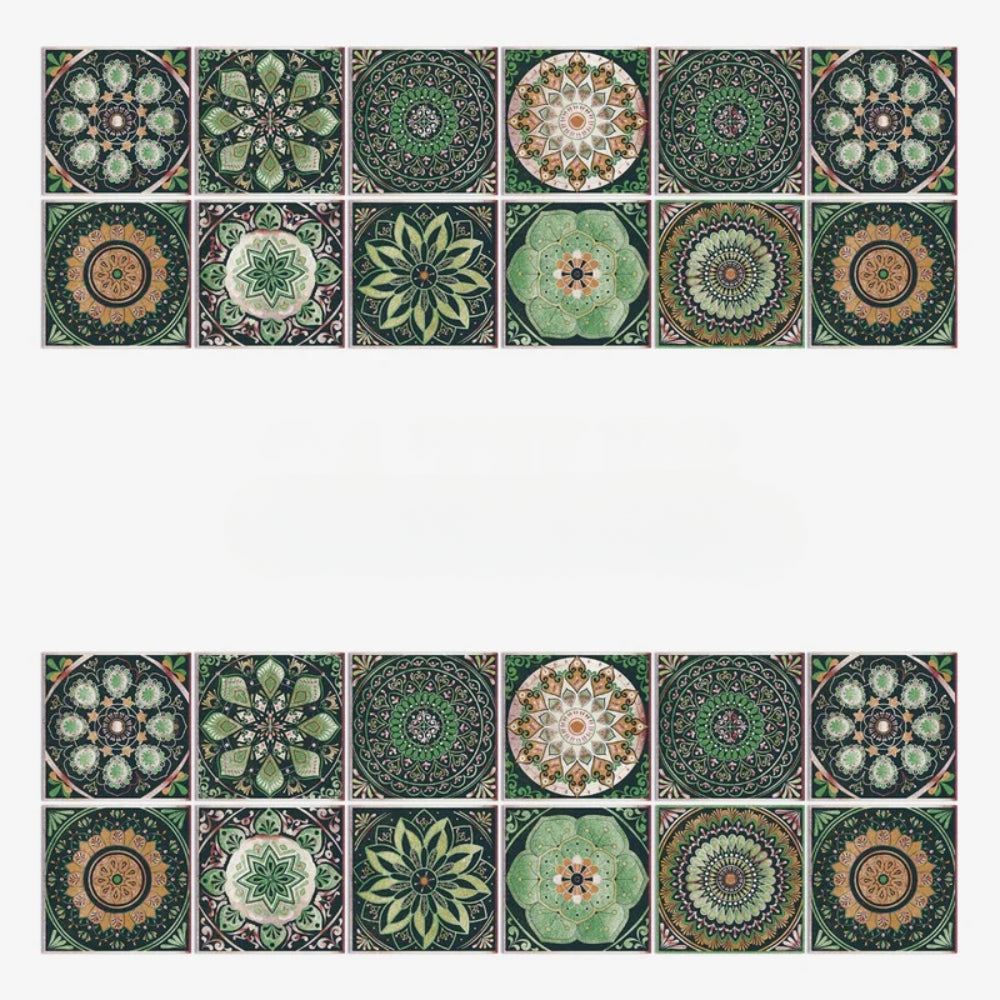 Mandala-Stil Fliesenaufkleber – 24-teiliges Set für Wände & Rückwände