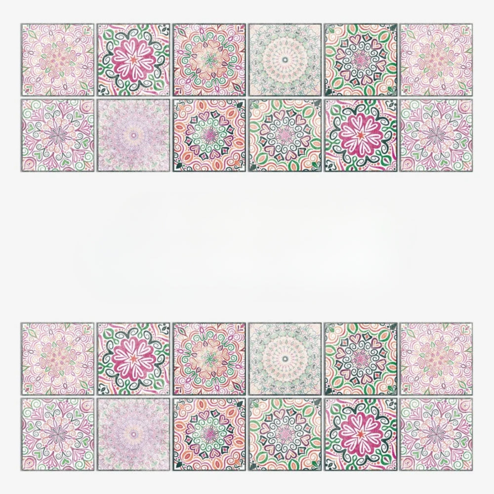 Mandala-Stil Fliesenaufkleber – 24-teiliges Set für Wände & Rückwände