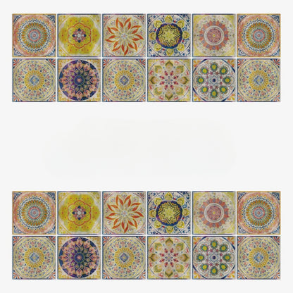 Mandala-Stil Fliesenaufkleber – 24-teiliges Set für Wände & Rückwände