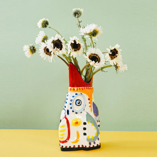 Mediterrane Vase - Handgemalter Tafelaufsatz in 4 Formen für Innenräume