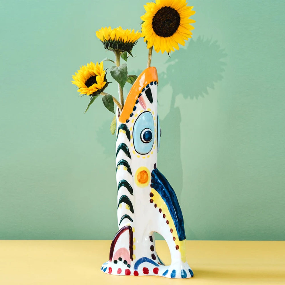 Mediterrane Vase - Handgemalter Tafelaufsatz in 4 Formen für Innenräume