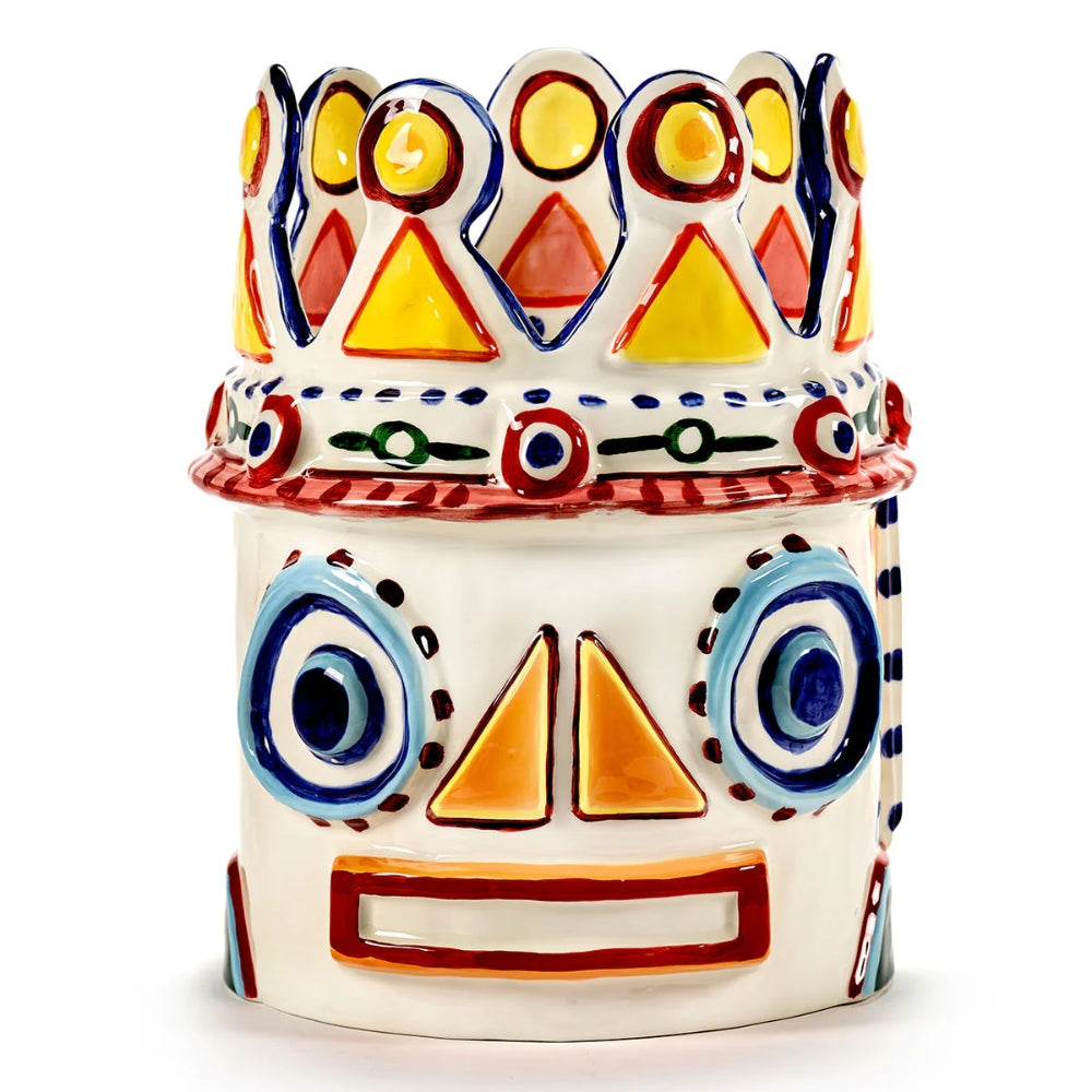 Mediterrane Vase - Handgemalter Tafelaufsatz in 4 Formen für Innenräume
