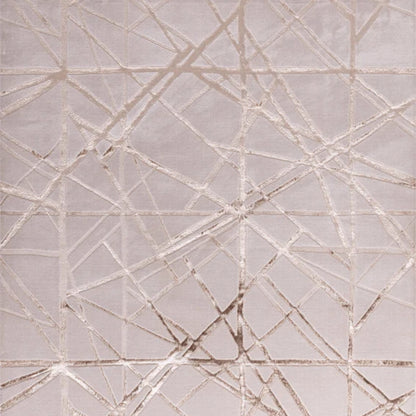 Modern gemusterter Teppich - Goldfarbene Akzentlinien auf cremefarbenem Grund