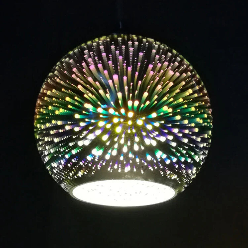 Moderne 3D-Feuerwerksglas-Pendelleuchte – Farbiger Kuppelschirm