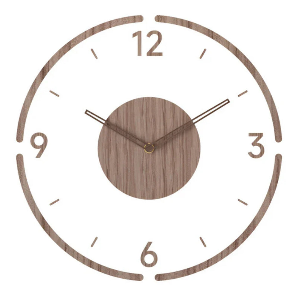 Moderne Wanduhr - Stiller Quarz-Zeitmesser mit Holzakzent