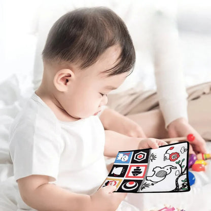 Neugeborenes Entwicklungsspielzeug - Knitterbuch, Spiegel und Formen in einem für Baby