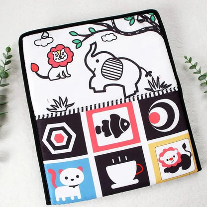 Neugeborenes Entwicklungsspielzeug - Knitterbuch, Spiegel und Formen in einem für Baby