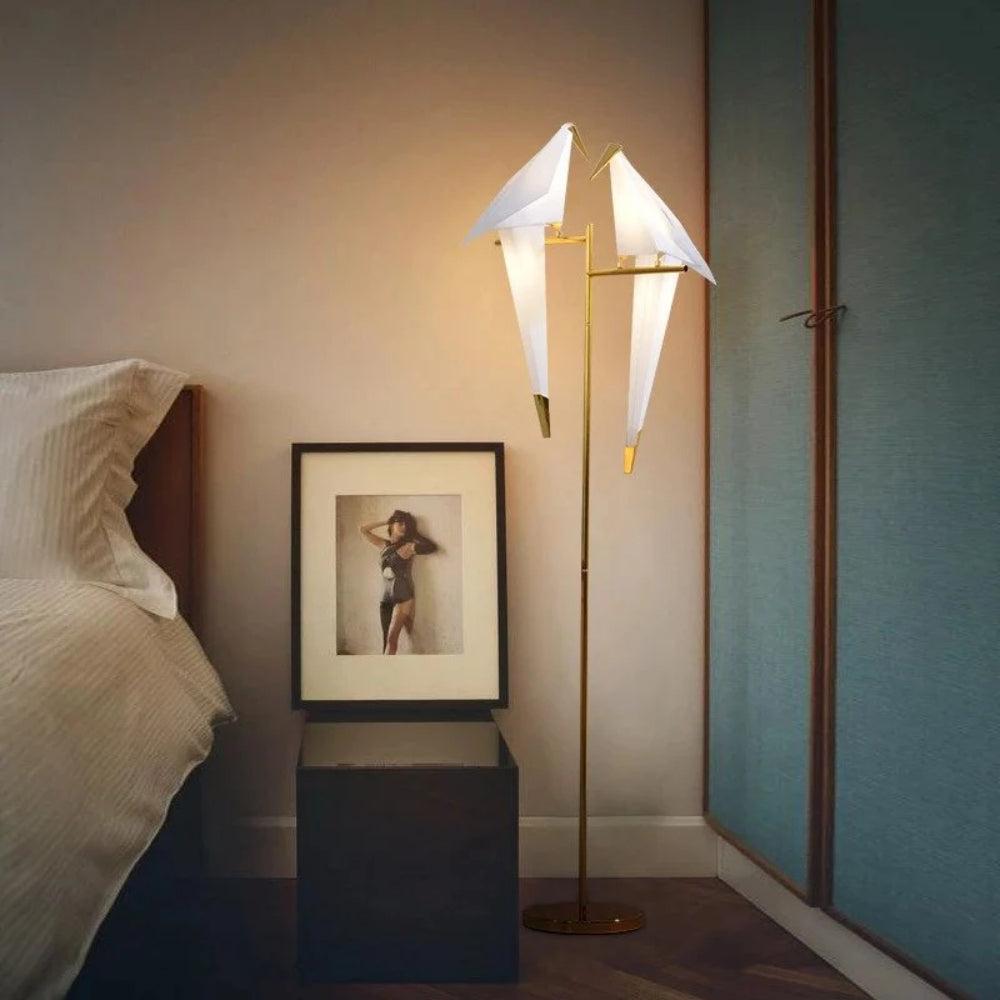 Origami-Vogel-LED-Steh- und Tischlampe – Sanftes Warmes Umgebungslicht