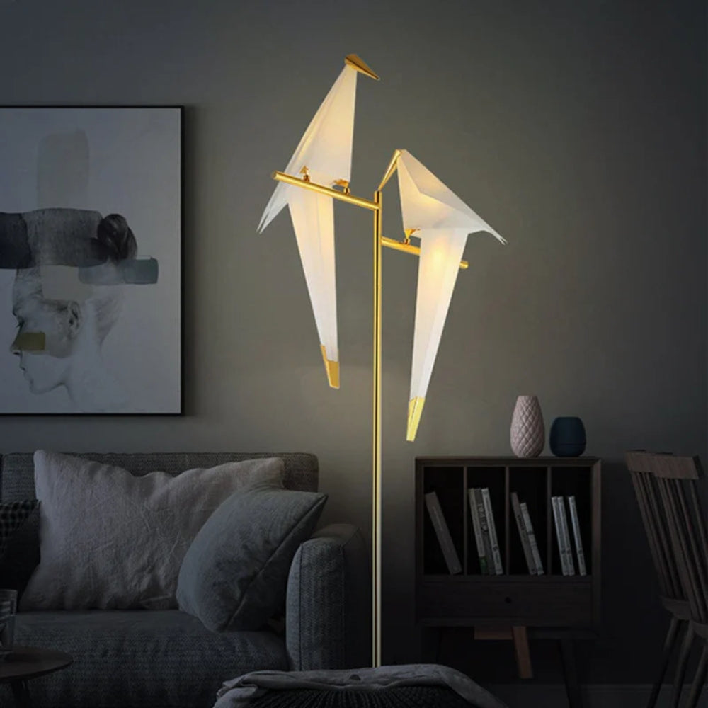 Origami-Vogel-LED-Steh- und Tischlampe – Sanftes Warmes Umgebungslicht