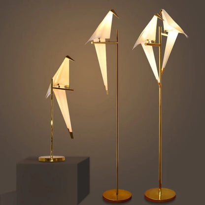 Origami-Vogel-LED-Steh- und Tischlampe – Sanftes Warmes Umgebungslicht
