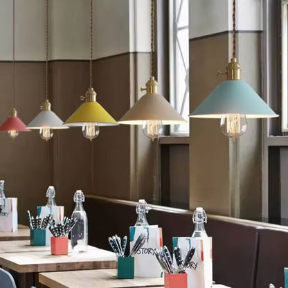 Pastellfarbene Kegel-Pendelleuchte - Moderne Deckenleuchte mit verstellbarem Kabel