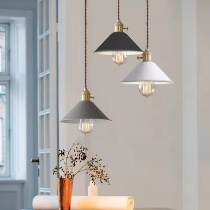 Pastellfarbene Kegel-Pendelleuchte - Moderne Deckenleuchte mit verstellbarem Kabel