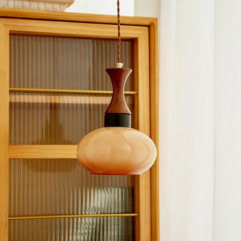 Pendelleuchte aus braunem Glas - Regulierbare und dimmbare Beleuchtung