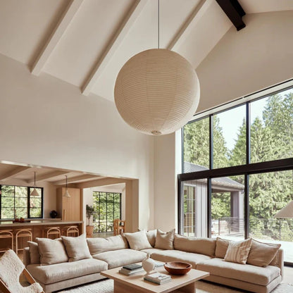 Pendelleuchte im japanischen Stil - dimmbare und verstellbare Hängelampe