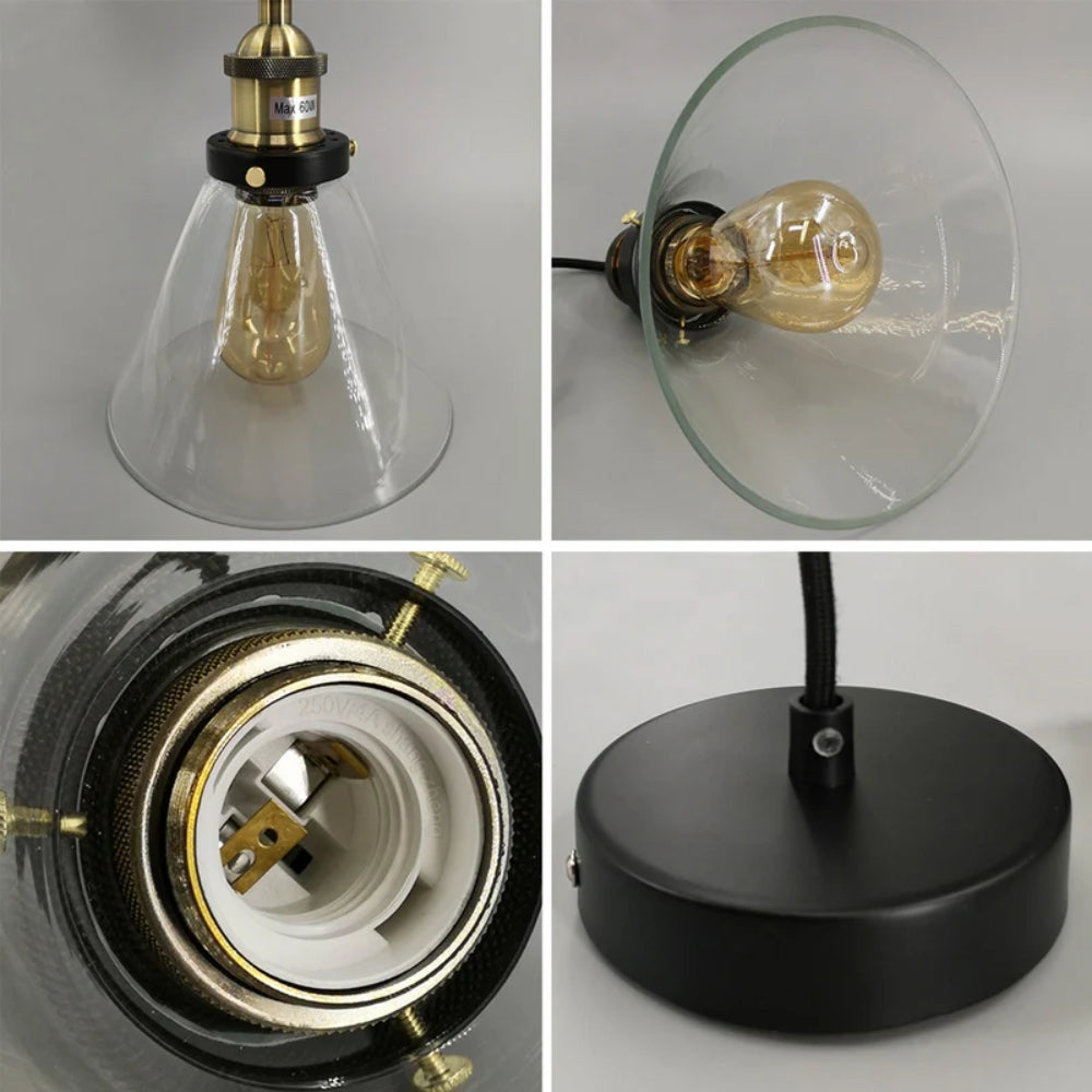 3er packen Pendelleuchten im Peny-Stil - Glasschirme mit dimmbaren LED-Lampen