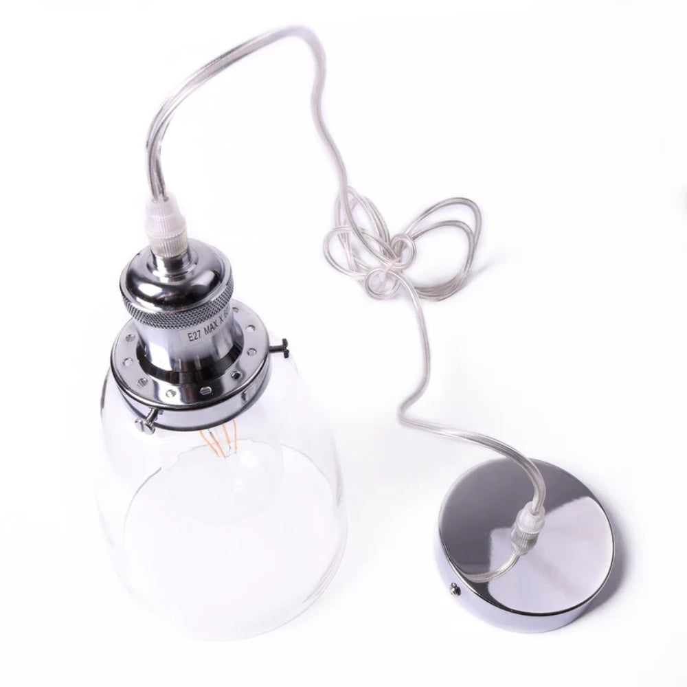 3er packen Pendelleuchten im Weinstil - Glasschirme mit dimmbaren LED-Lampen