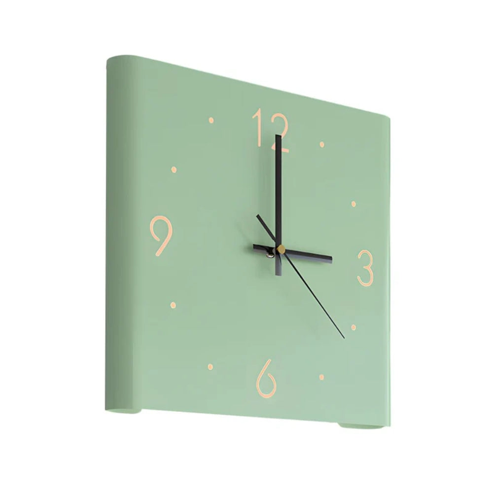 Quadratische Stille LED-Wanduhr – Hinterleuchtete Ecke mit Sensorlicht-Option