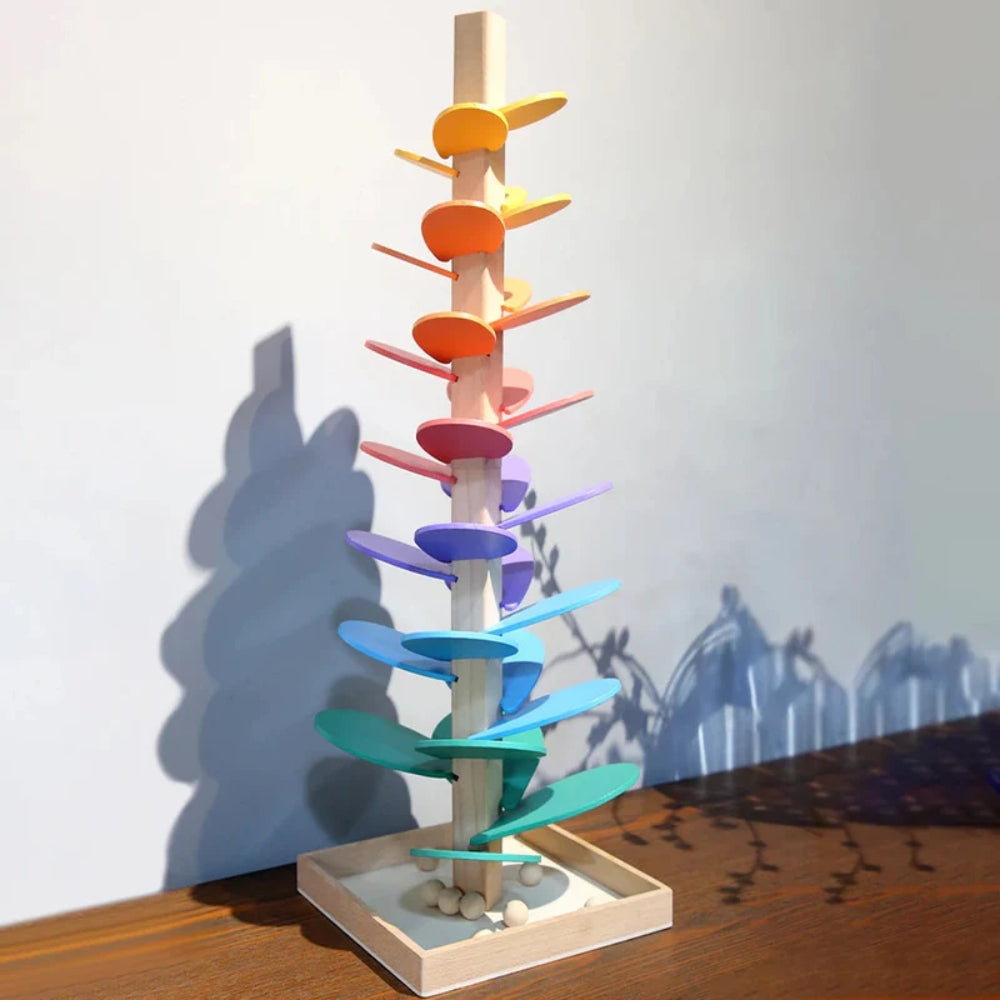 Regenbogen-Murmelturm - Interaktives rollendes Spielzeug für Kleinkinder