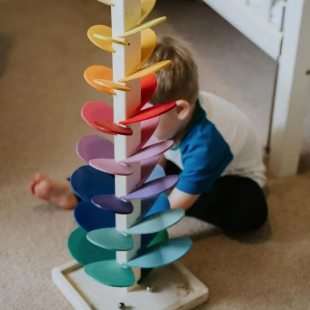 Regenbogen-Murmelturm - Interaktives rollendes Spielzeug für Kleinkinder