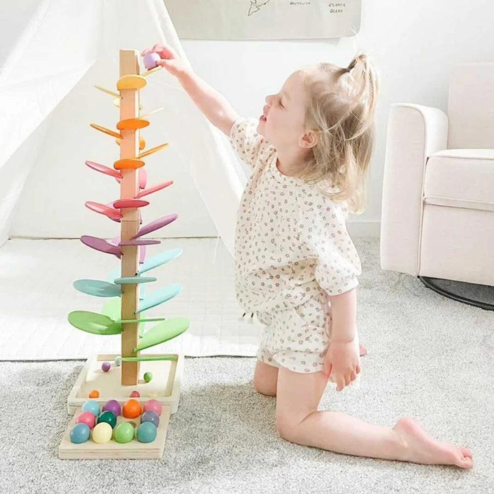 Regenbogen-Murmelturm - Interaktives rollendes Spielzeug für Kleinkinder