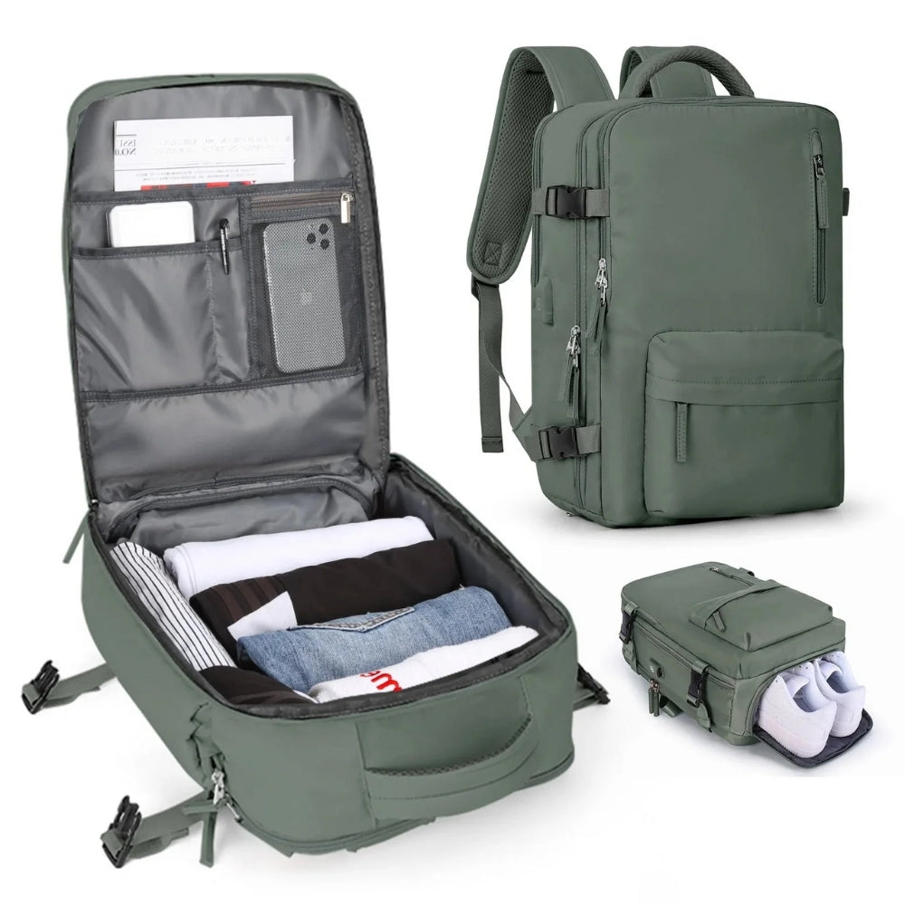 Multifunktions-Reiserucksack - USB-Ladeanschluss und Anti-Diebstahl-Tasche
