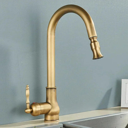 Retro-Wasserhahn – Schwenkbare Küchenarmatur mit Warm- und Kaltmischer