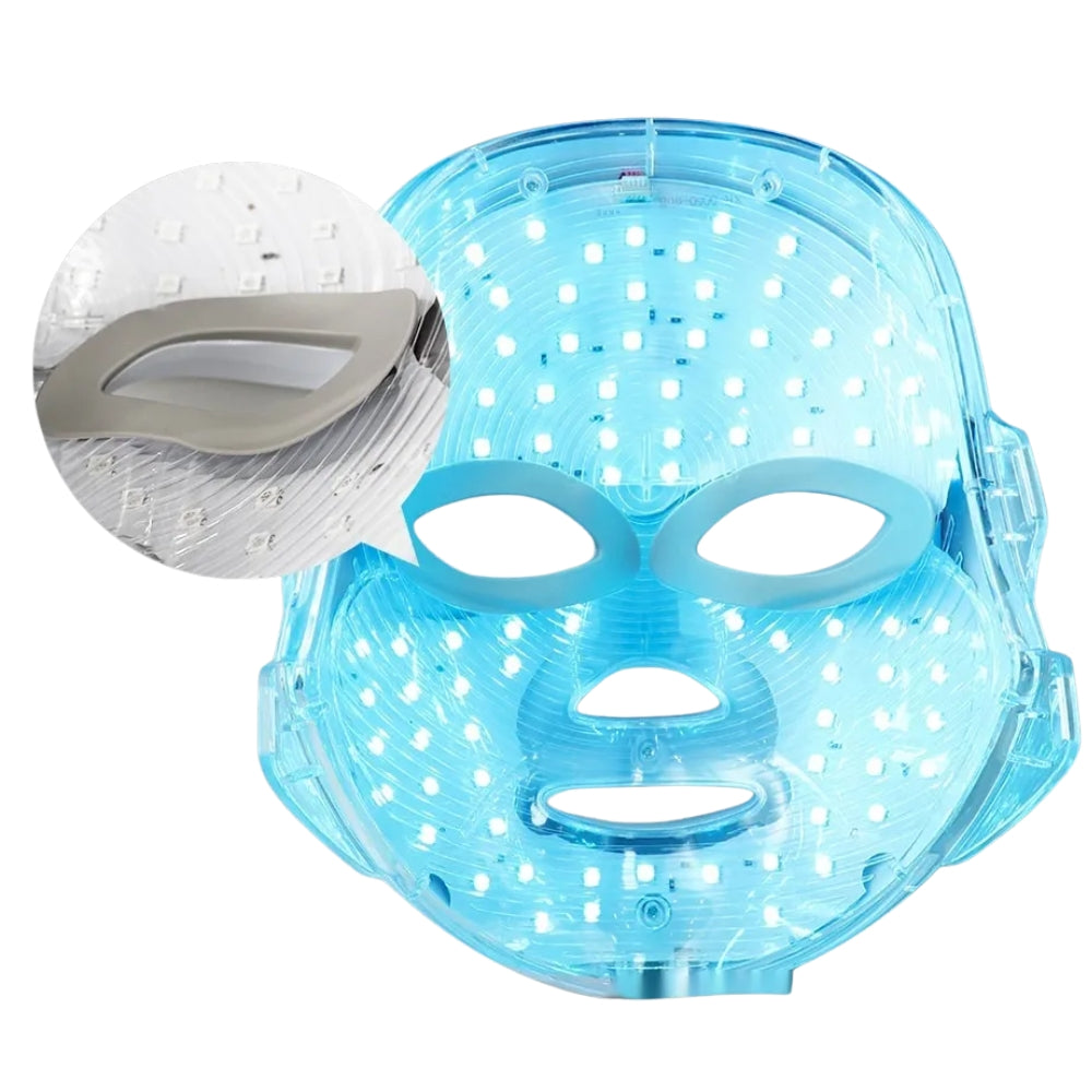 Tragbare Rotlichtlampe Maske – 7-Farbige LED Gesichtsmaske mit Mehrfachmodi