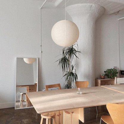 Runde Papier-Pendelleuchte - Warmes, diffuses Licht