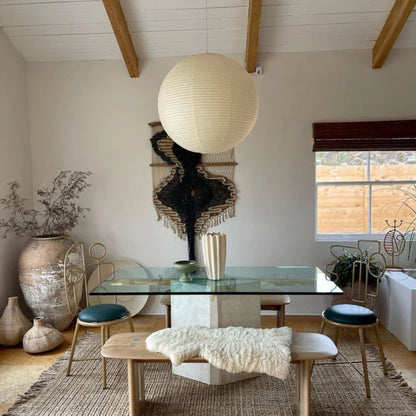 Runde Papier-Pendelleuchte - Warmes, diffuses Licht